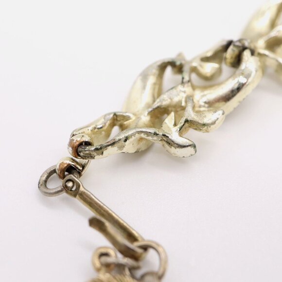 Vintage Signed Lisner Leaf Adjustable Choker Collar Necklace Gold Tone - Picture 8 of 8